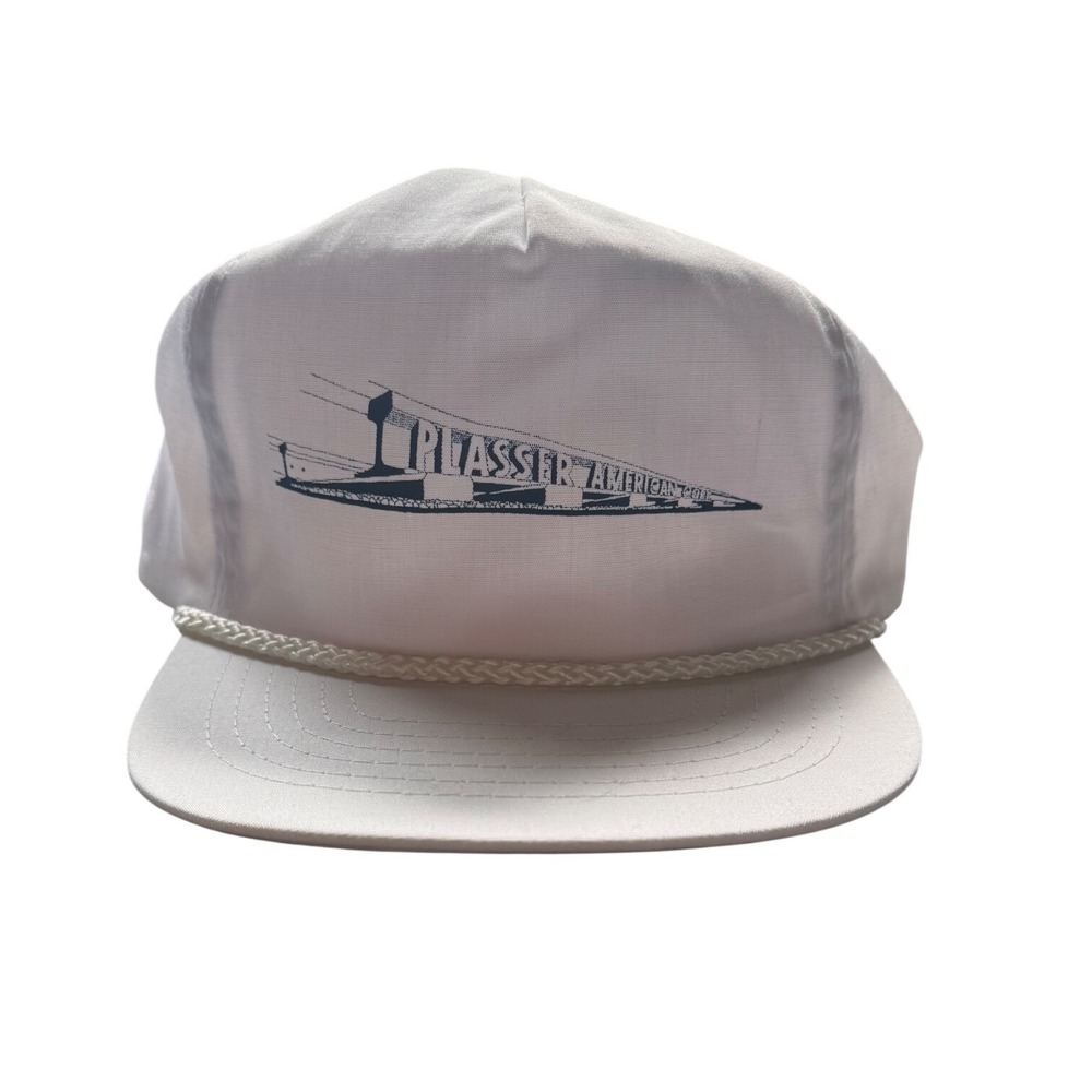 Vintage Plasser American Corp White Rope Trucker Hat KC Caps Adjustable 90s Cap‎